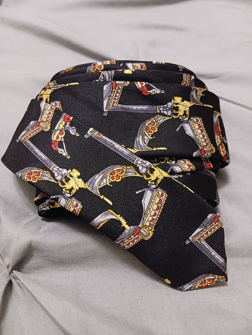 Venezia Printed Men' s Silk Tie- Italian Canal Boats  60" x 3"